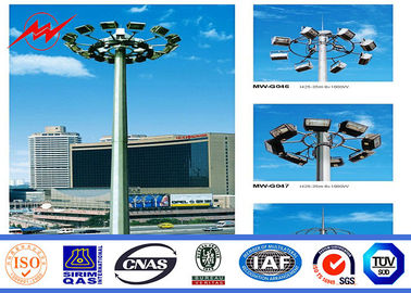 China Hochfeste rostfeste Beschichtungs-hoher Mast Pole mit 400w HPS beleuchtet fournisseur