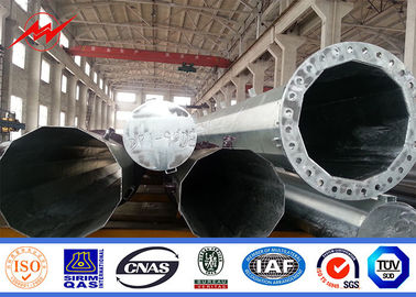 China 90FT Flansch-Art 3 Segements galvanisierter Stahl-Pole Monopole mit Bitumen fournisseur