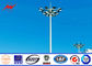 Rostfeste Piazza-hoher Mast Pole der Runden-25M HDG mit runder Lampen-Platte fournisseur