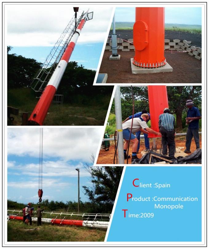 Rostfeste Mobilkommunikations-Mono-Pole-Turm 100 FT mit heißes Bad-Galvanisation 1