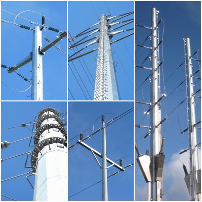 Heißes Bad galvnaized Höhe Electric Powers Pole 8m für Übertragungsleitung 132KV 0