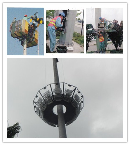 Konischer hoher Mast Pole der Malerei-35M für Seehafen-Beleuchtung mit Handkurbel 1