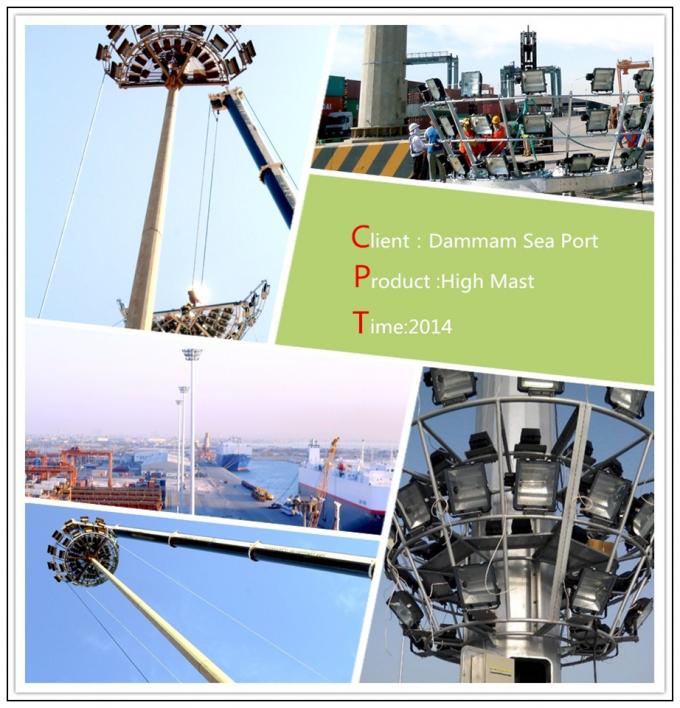Solarenergieenergie hoher Mast Pole mit Installationen und Aufzuganlage für Seehafenbeleuchtung 1