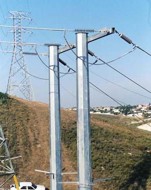 Heißes Bad galvnaized Höhe Electric Powers Pole 8m für Übertragungsleitung 132KV 2
