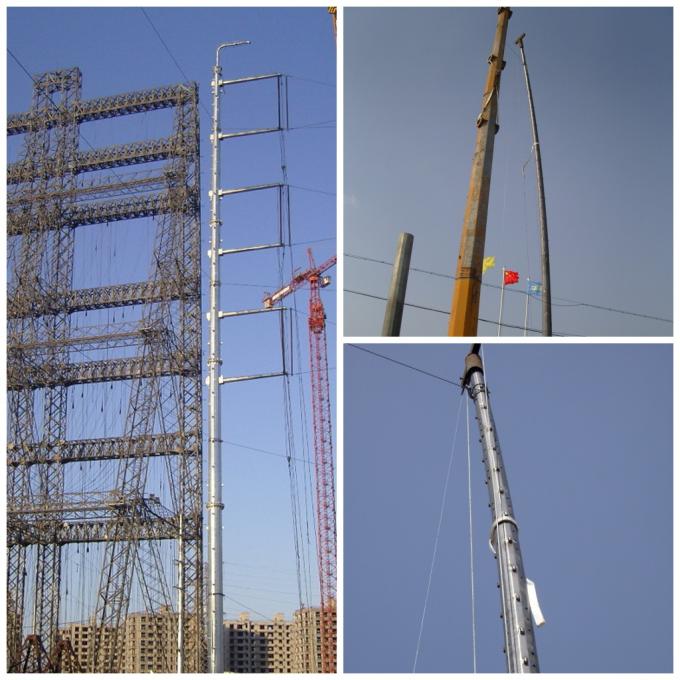 Stahlgitter bemastet 75ft 80ft Hilfsflansch-Pole-Hochspannungsturm-obenliegende Fernleitung 1