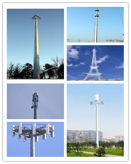 Stahl- materieller Mono-Pole-Turm für Telekommunikation mit seiner Zeichnung 0