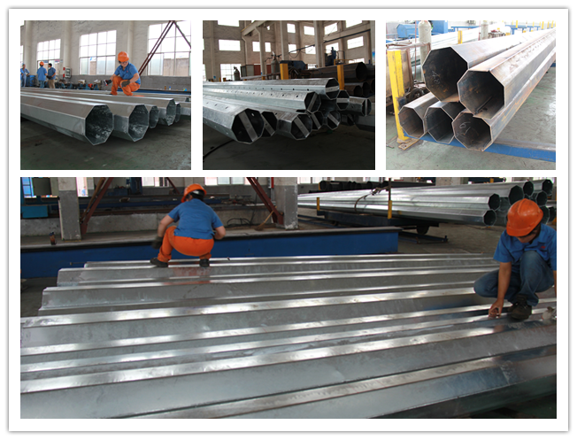 10-500kv elektrischer galvanisierter Stahl-Pole/dauerhafte Übertragungsleitungspfosten 2