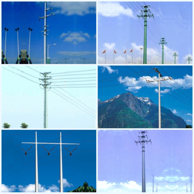 elektrisches Licht Pole des Stahlstrommast-110kv für elektrische Dsitributions-Linie 1