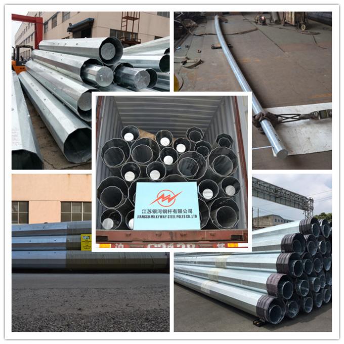 17m galvanisiertes Rohr-Metall Röhren- Stahl-Pole Kraftübertragungs-Polen ASTM A123 Stahl- Anmut-65 1