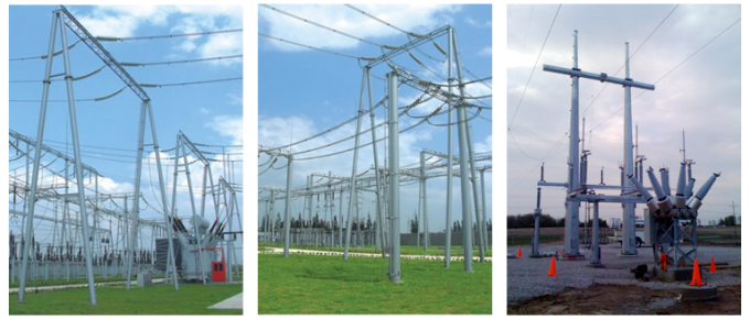 10.5M 800 DAN Stahlstrommast-Doppelleitungs-Fernleitungs-Energieversorger Polen 1