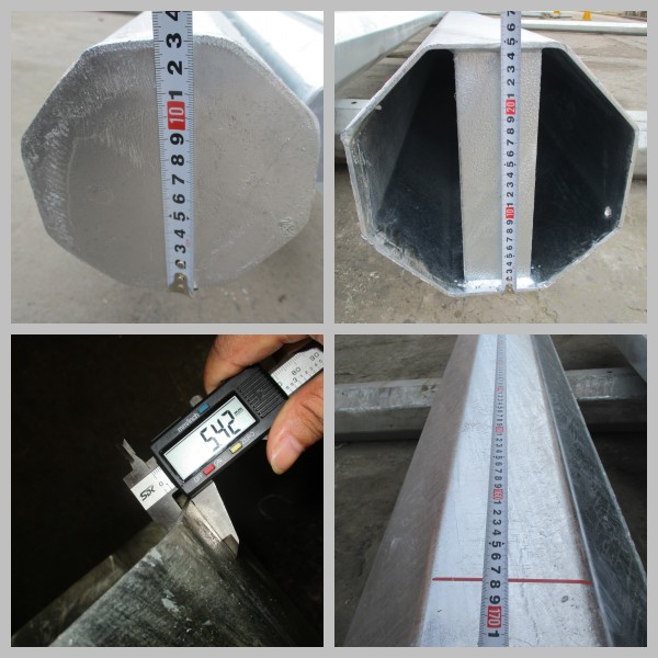 35 Ft-Stromleitung galvanisierter Stahl-Stärke-Stahl-Strommast der Pole-Bitumen-Oberflächen-4mm 0