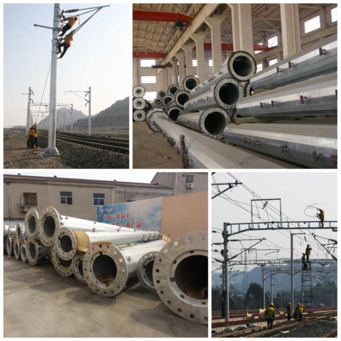 Höhen-heißes Bad-galvanisierte Stahl-Pole-Verjüngung ASTM A572 Stahlsorte-6516m oder polygonale Form 2