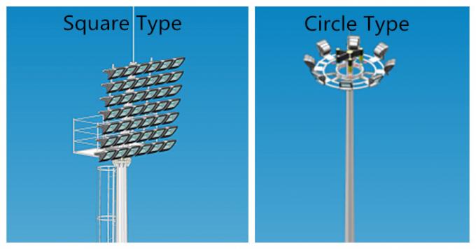 35M galvanisierten hohe Mast-heller Pole-Lampen-Spalte mit quadratischer Lampen-Klammer 1