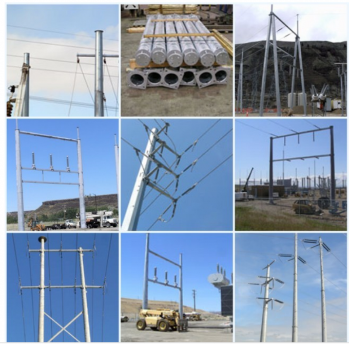 Kundenspezifischer elektrischer Stahl Unitity Pole, galvanisierter Strommast Q345 Q235 GR65 1