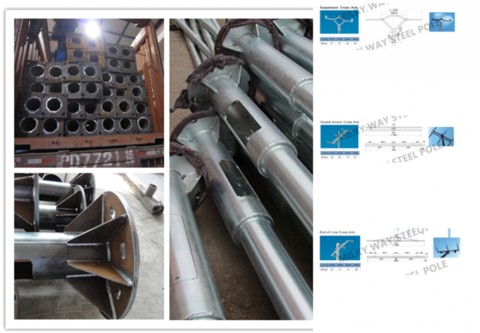 Kundenspezifischer elektrischer Stahl Unitity Pole, galvanisierter Strommast Q345 Q235 GR65 7