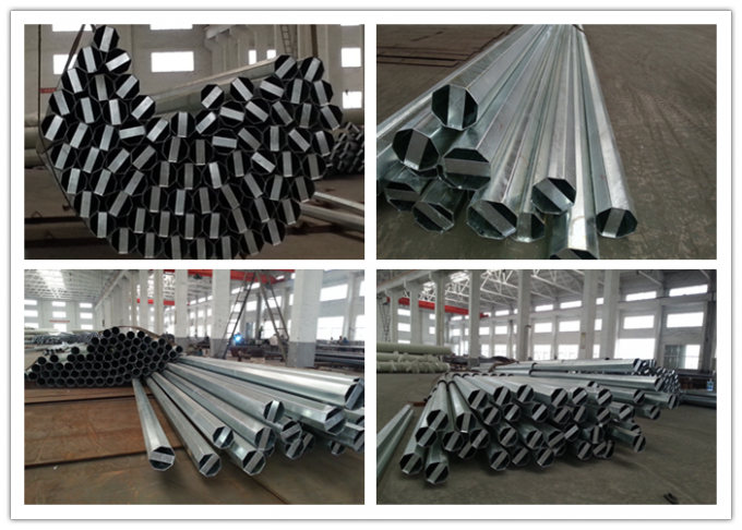 15m heißes Bad-galvanisierte Stahlröhrenelektrische leistung Pole mit Material ASTM A123 0