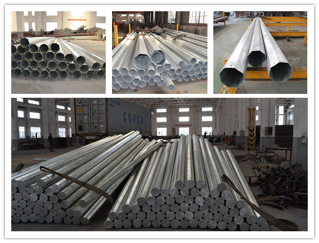 9m 200 Dan Galvanizing Surface Treatment Electrical Linie Polen/Stahlröhren1