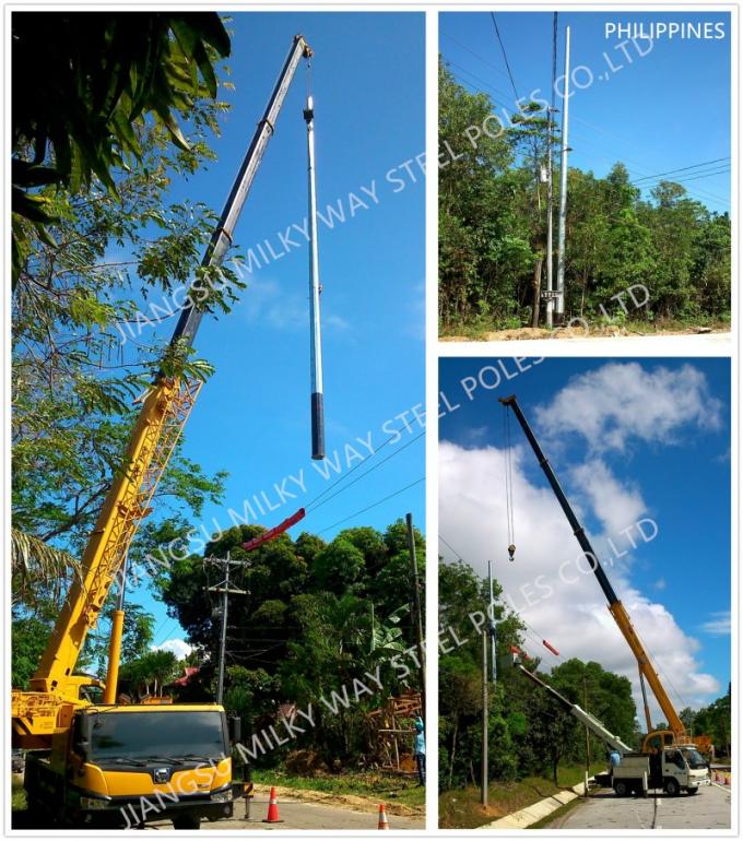 45ft NEA Elektrische Stahlstange 2 Sektionen 500kg Philippinen Traditionelle 3