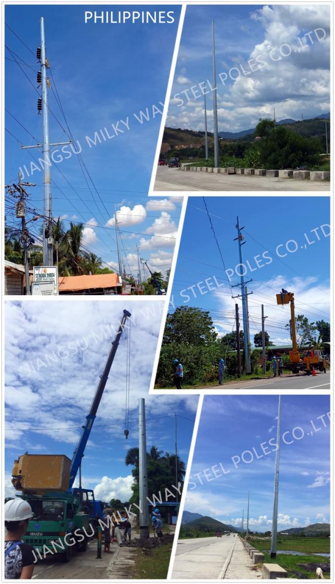 16m 2500dan Galvanisierung Stahlturm Pol 90ft Afrika Übertragungsleitung Metall Post 1