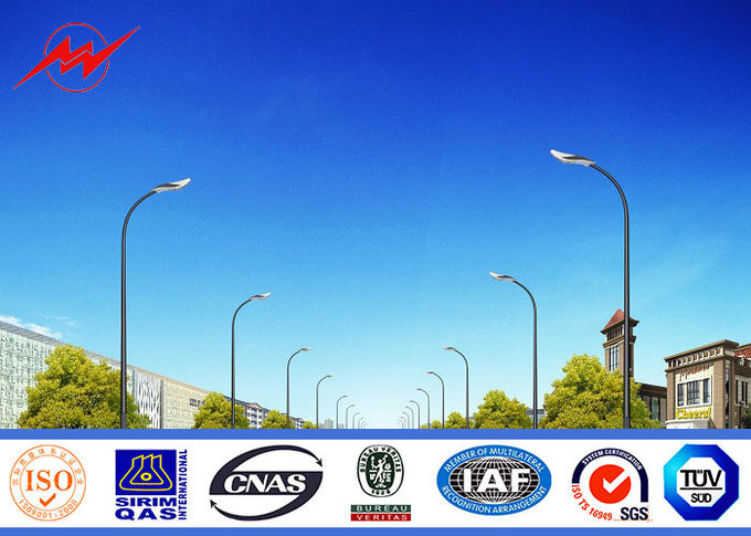 -ISO-Zustimmungs-5-20m verbogene Straßen-Lichtmaste in der RAL-Standard-Farbe 0