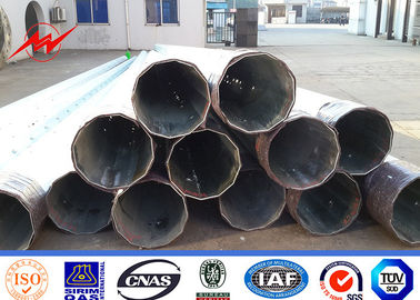 China Outdoor Bitumen 20m African Galvanized Steel Power Pole with Cross Arm fournisseur