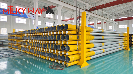 Qualität  High-Strength Q460 Octagonal Hot-Dip Galvanized Steel Pole for 69kV Power Transmission Lines Fabrik