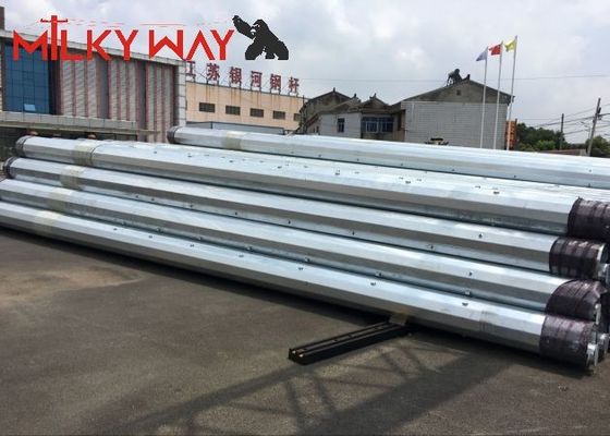 12M 16KN Stahlrohr elektrische Pole für elektrische Verteilungsleitungen Übertragungsprojekt fournisseur