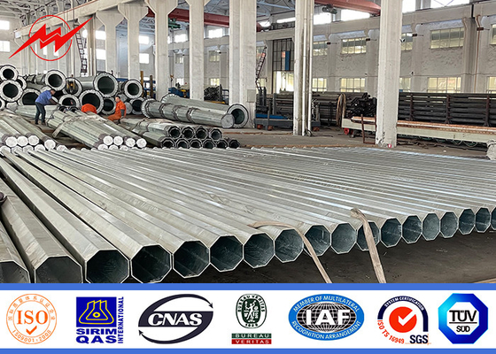 Hot Dip Galvanized Power Transmission Pole mit automatischer Unterwasserbogenschweißtechnik fournisseur