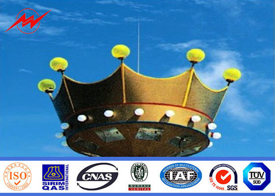 40M 12 Seiten galvanisierten hohen Mast Polen für Piazza-Beleuchtung mit Handkurbel