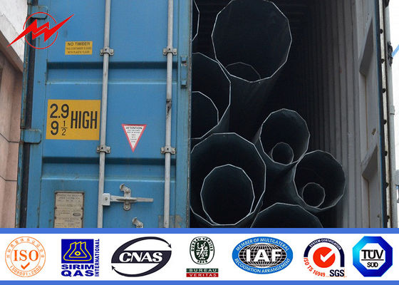 Kundengebundene 50FT elektrische Leistung galvanisierte Stahl-Polen für Getriebe 110kv