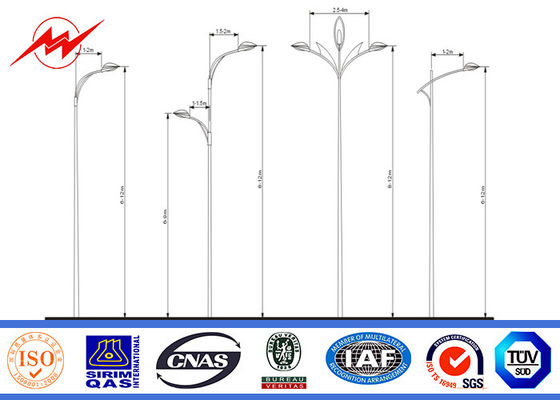 2.75mm 12m doppelter Arm galvanisierten Stahl-Polen malen für Straßenbeleuchtung