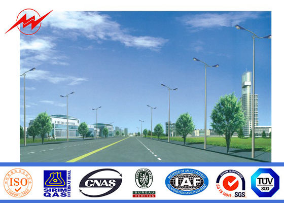 Solar- 2.75mm 12m Doppel- Outreach galvanisierter Stahl-Pole für Straßen-Beleuchtung