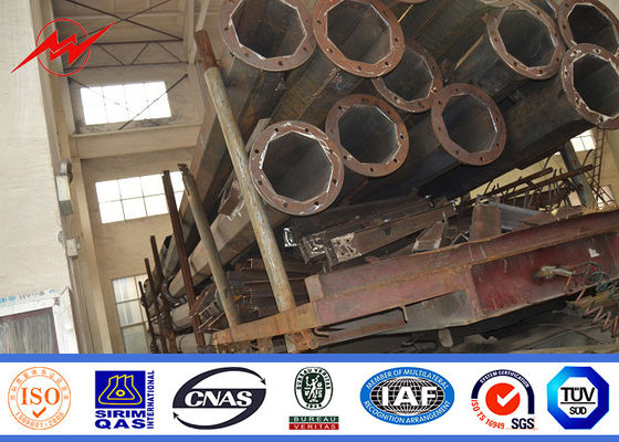 6 Pulver Beschichtung galvanisierter Stahl-Pole der Seiten-4-15m mit einem Querarm