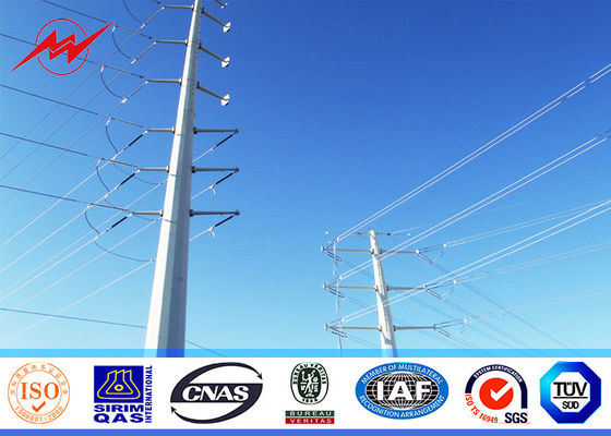 konischer 11m materieller elektrischer Strommast Q235 galvanisierte einteiliges