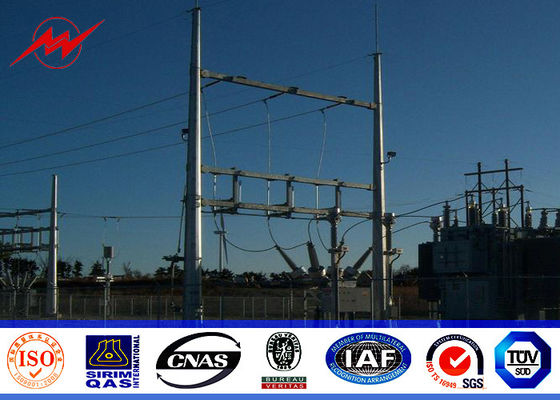 konischer 11m materieller elektrischer Strommast Q235 galvanisierte einteiliges