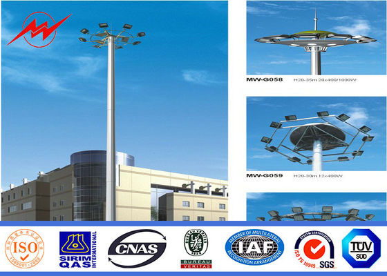 HDG galvanisierte Strommast-hohen Mast Polen mit Laternen 400w HPS