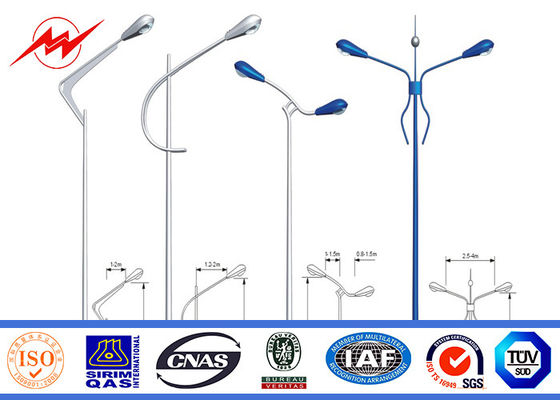 Malender galvanisierter Stahl-Pole einer Abschnitt der Fahrstraßen-2.5mm mit Querarm zwei