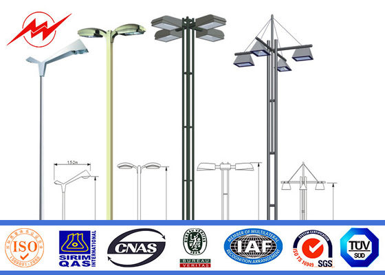 Malender galvanisierter Stahl-Pole einer Abschnitt HDG 3mm für Straßen-Beleuchtung