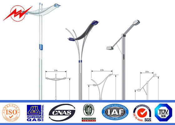 Malender galvanisierter Stahl-Pole einer Abschnitt HDG 3mm für Straßen-Beleuchtung