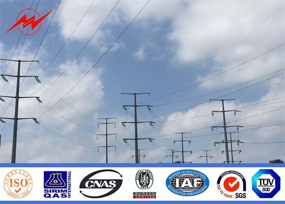 11KV multi mit Seiten versehener elektrischer ineinanderschiebender Pole, heißes Bad galvanisierter Stahl-Pole
