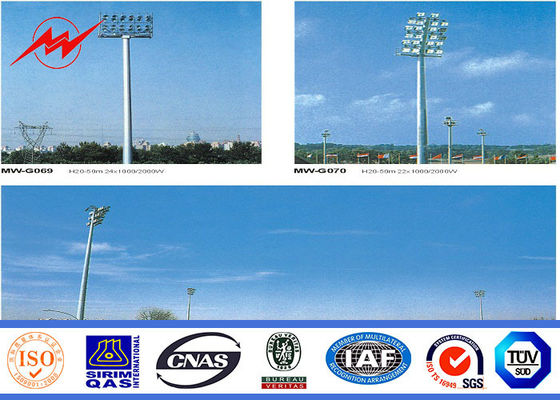 Hochfeste rostfeste Beschichtungs-hoher Mast Pole mit 400w HPS beleuchtet