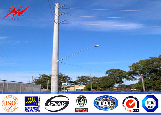 Achteckige Niederspannung 8M röhrenförmige Stahlkonstruktionen Electric Power Pole 69kv