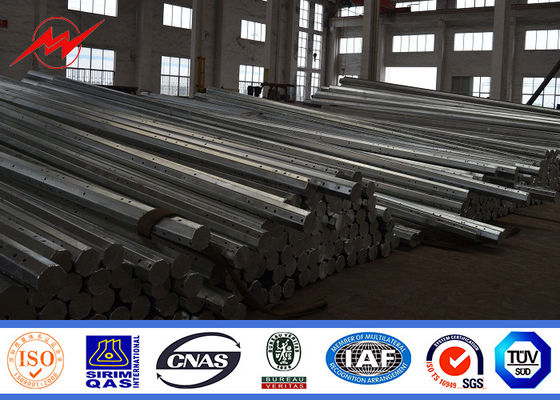 Stahlstrommast polygonaler elektrischer Energieübertragung 33KV 12m mit den Querarmen