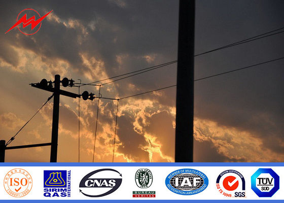 220kv Stärke achteckiger galvanisierter Stahl-Pole der Hochspannungs-3mm