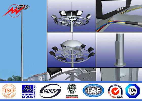3 hoher Mast heller Pole der Abschnitt-5mm 35M HDG mit 6 Lampen-Windgeschwindigkeit 30m/s