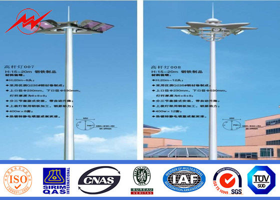 3 hoher Mast heller Pole der Abschnitt-5mm 35M HDG mit 6 Lampen-Windgeschwindigkeit 30m/s