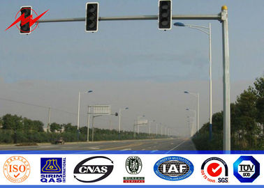 3m Schnellstraßen-Ampel Pole, 1500mm doppeltes Klammer-Überführungs-Metall helle Polen