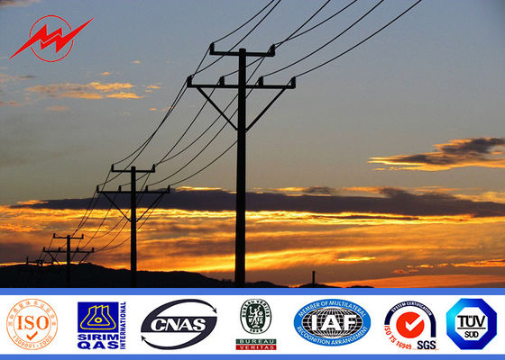 90FT 132kv galvanisierter elektrischer Stahlstrommast für Verteilungs-Linie