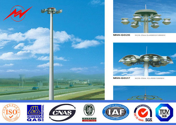 30m hoher Mast Pole 3 Abschnitt-HDG mit 15*2000w für Flughafen-Beleuchtung