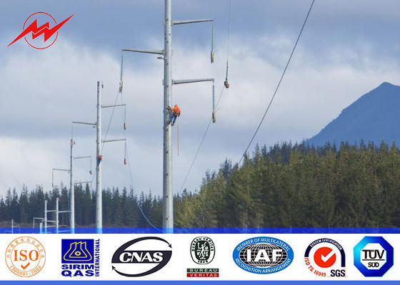 Hochspannung 115 KV galvanisierte Stahl-Polen achteckige Form-mit getretenem Bolzen